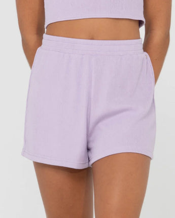 Harlo Elastic Waist ladies Shorts- Lavender
