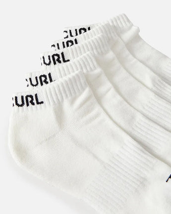 Brand Ankle Sock 5-Pack - White