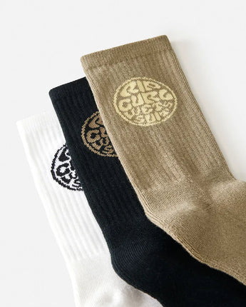 Mens Wetty Crew Sock - 3 Pack - Washed Moss