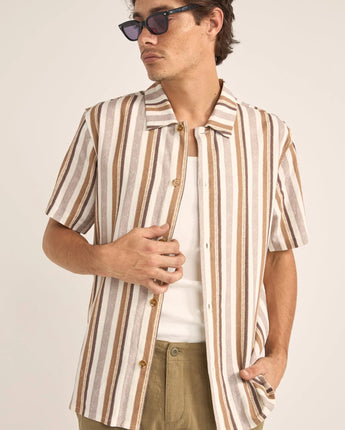 Paisley Stripe SS Shirt- Cedar