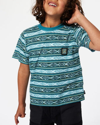 Tube Stripe Tee Boy - Ocean