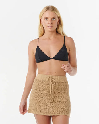 Soleil Crochet Mini Skirt - Taupe