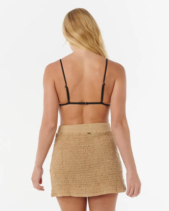 Soleil Crochet Mini Skirt - Taupe