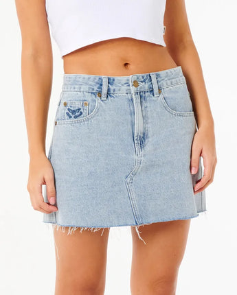 Tabby Denim Mini Skirt - Vintage Blue