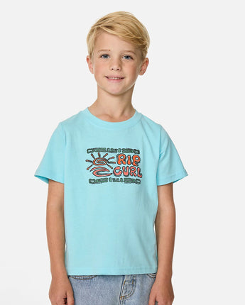 Cosmic Surfing Logo Tee Boy - Light Blue
