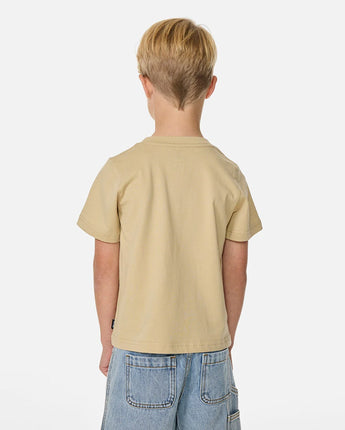 Cosmic Surfing Logo Tee Boy - Khaki Sand