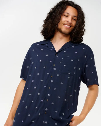 Hoffman Micro S/S Shirt - Navy