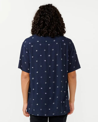 Hoffman Micro S/S Shirt - Navy