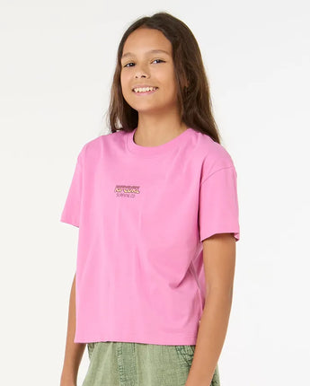 Sun And Sea Crop Tee Girl - Pink