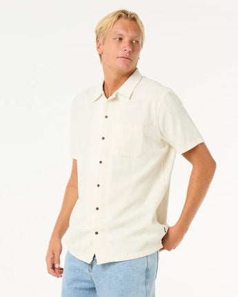 Raw Energy Stripe Short Sleeve Shirt - Bone