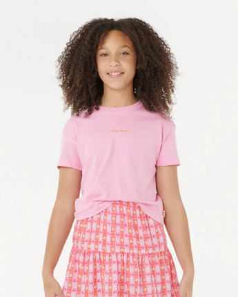 Sunset Skies Crop Tee - Bright Pink