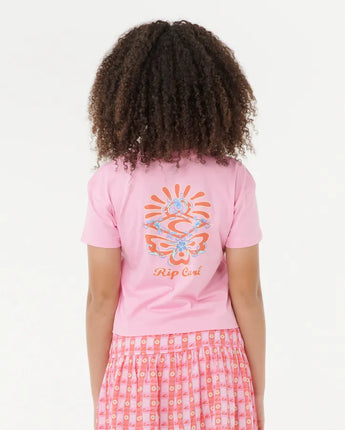 Sunset Skies Crop Tee - Bright Pink
