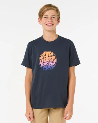 Filgree Short Sleeve Tee Boy - Dark Navy