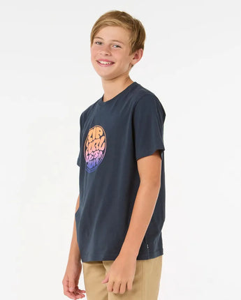 Filgree Short Sleeve Tee Boy - Dark Navy