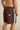 Rhythm Men's Panel Stripe Beach Short - Chestnut - Back View Close Up