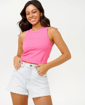 Classic Ribbed Tank - Hot Pink