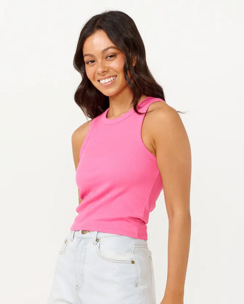 Classic Ribbed Tank - Hot Pink