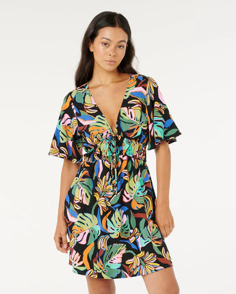 Sunset Luau S/S Mini Dress - Multico