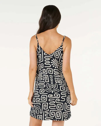Sunset Luau Mini Dress - Black/ Off White