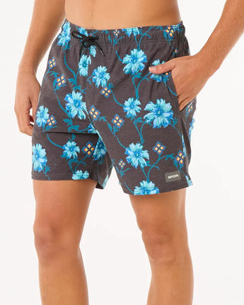 Surf Revival Floral Volley - Black