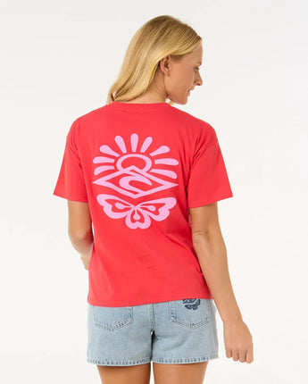 Icons Of Surf Relaxed Tee - Hibiscus Red