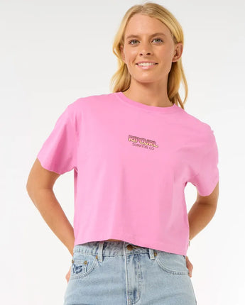 Sun And Sea Crop Tee - Pink