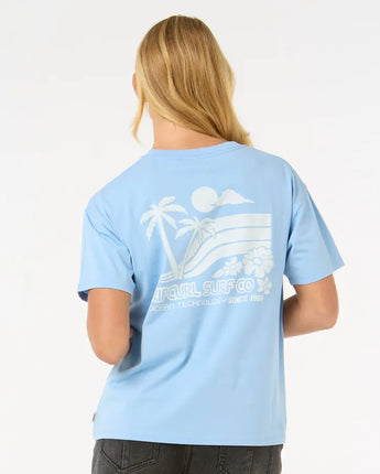 Ocean Tech Relaxed Tee - Mid Blue