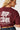 Rip Curl Women's Sports Department Oversize Tee — Dark Plum - Back View Close Up Of Print Graphic