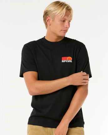 Surf Revival Stacked Tee - Black