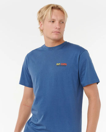 Surf Revival Lined Up Tee - Light Navy