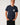 Front close-up: Rip Curl Men's Sunrise Desto Tee in Dark Navy, close front view showing chest print and crew neck