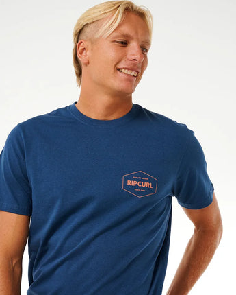 Stapler Tee - Washed Navy