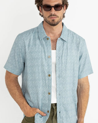 Tile SS Mens Shirt - Blue