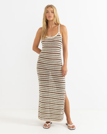 Tami Stripe Knit Maxi Dress - Chocolate