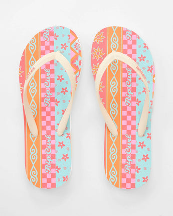 Mixed Bloom Open Toe Girl - Red