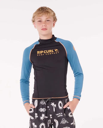 Shock UPF Long Sleeve Boy - Storm Blue