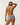 Rip Curl Women's Paraiso Sliding Triangle Bikini Top in Blue, rear view showing cream neck and back ties