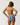 Rip Curl Women's Paraiso Full Bikini Bottom in Blue, rear view showing floral print and coverage