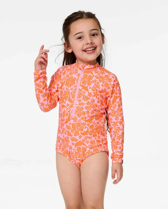 Sun and Swell LS Surf Suit Girl - Mandarin Orange