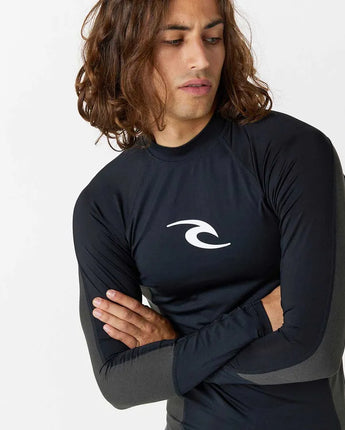 Waves UPF Perf Long Sleeve Rash Vest - Black