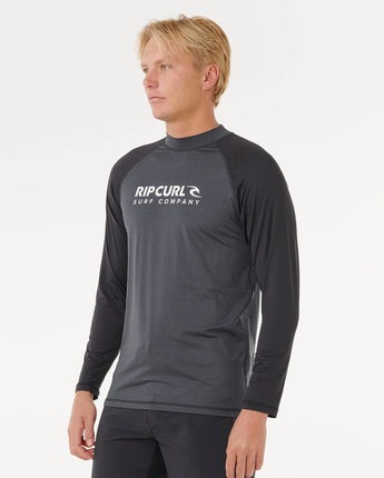 Shock UPF50 Long Sleeve Rash Vest - Black Marle