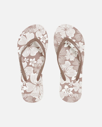 Mixed Bloom Open Toe - Brown