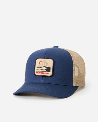 Custom Curve Trucker - Navy/Tan