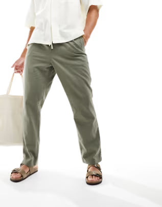 Linen Jam Pant - Olive
