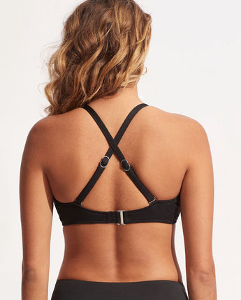 Seafolly Wrap Front F Cup Bikini Top - Black