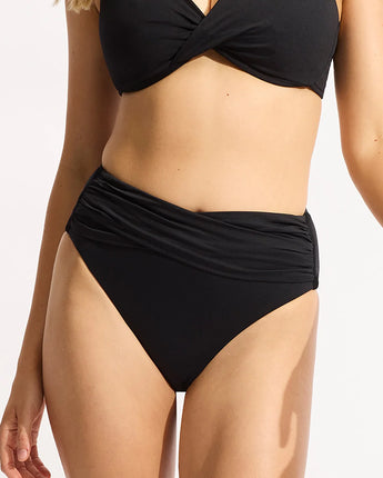 Seafolly Collective High Waist Wrap Front Pant - Black
