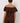 Adorne Women's Serena Linen Frill Top - Chocolate