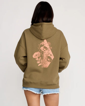 Stone Art Up Hoodie - Olive