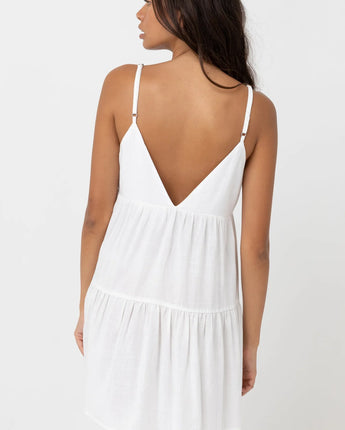 Classic Tiered Mini Dress- White