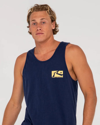 Boxed In Tank - Navy Blue/Pale Banana